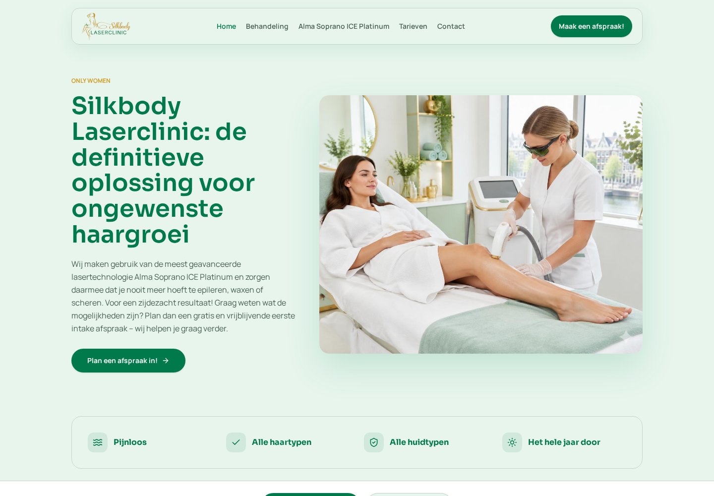 Website ontworpen voor Silkbody Laserclinic