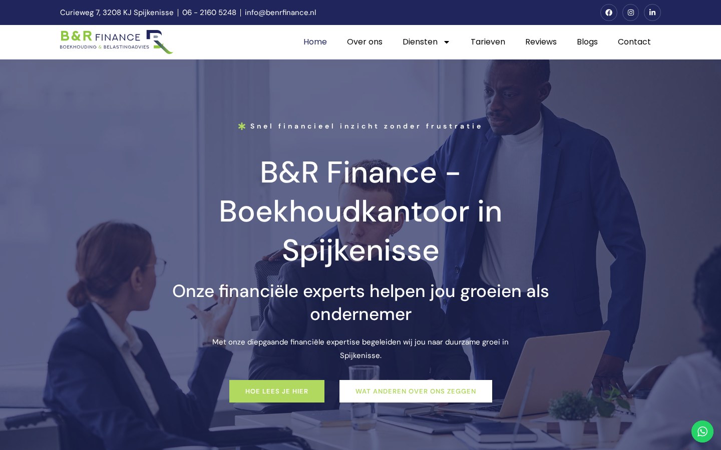 Website B&R Finance — desktop