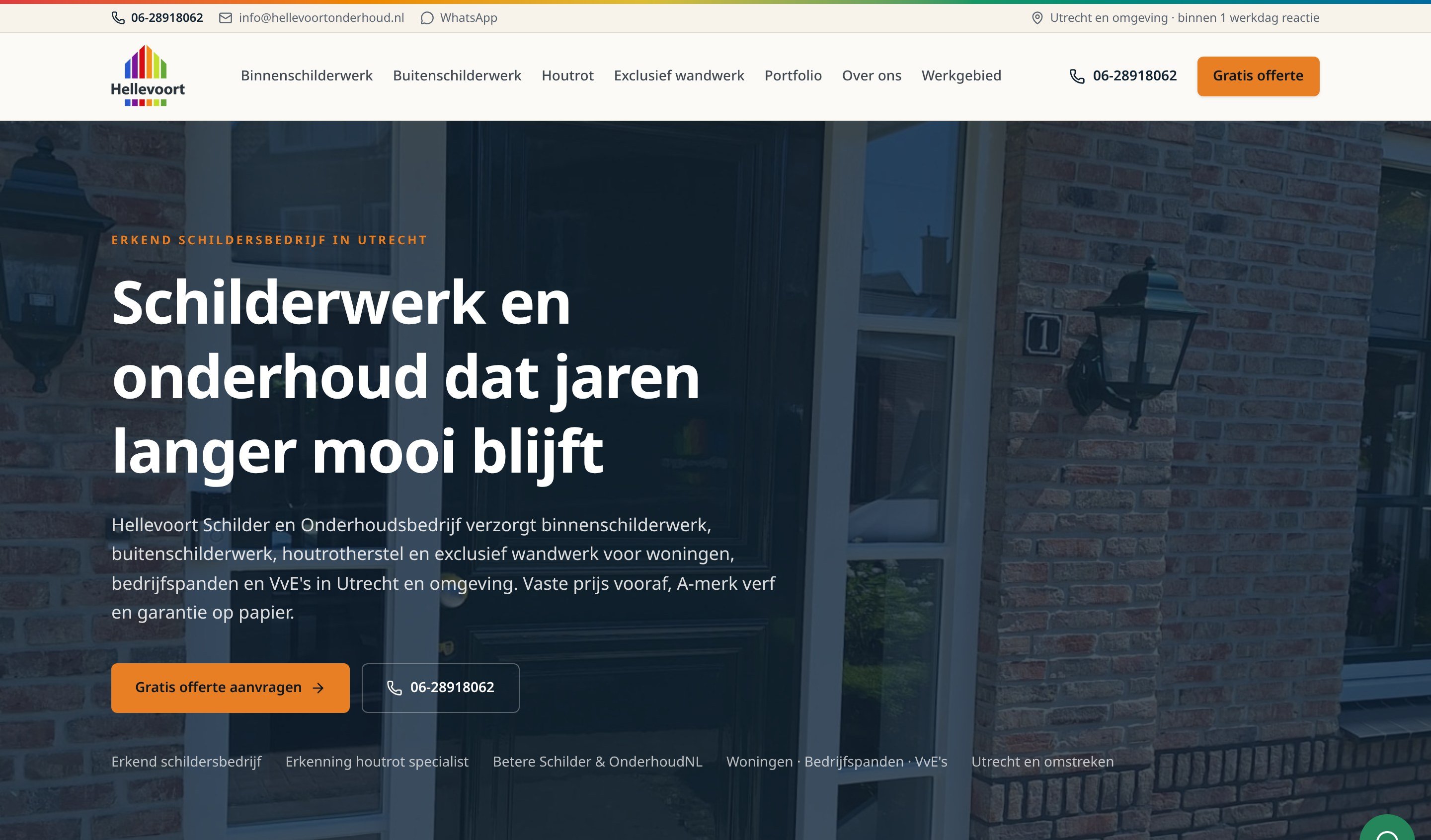 Website Hellevoort Schilder & Onderhoud — desktop